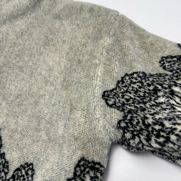 Vintage Nordic Lights Fleece Jacket Reversible Oversized Fuzzy - Picture 9 of 11